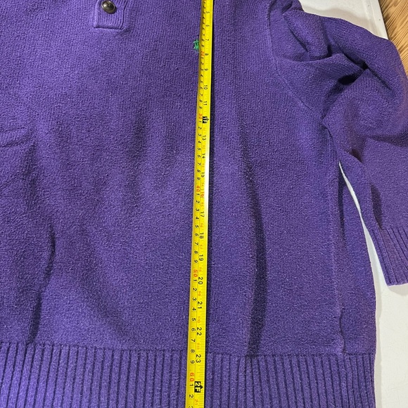 Polo Ralph Lauren Purple XL Turtleneck Sweater With Three Buttons - Picture 12 of 13